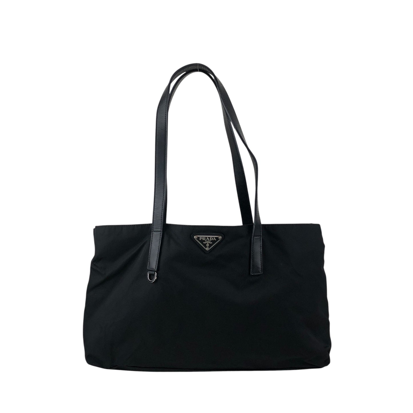 PRADA Tessuto Triangle Logo Handbag Totebag Black Vintage rjuwj5