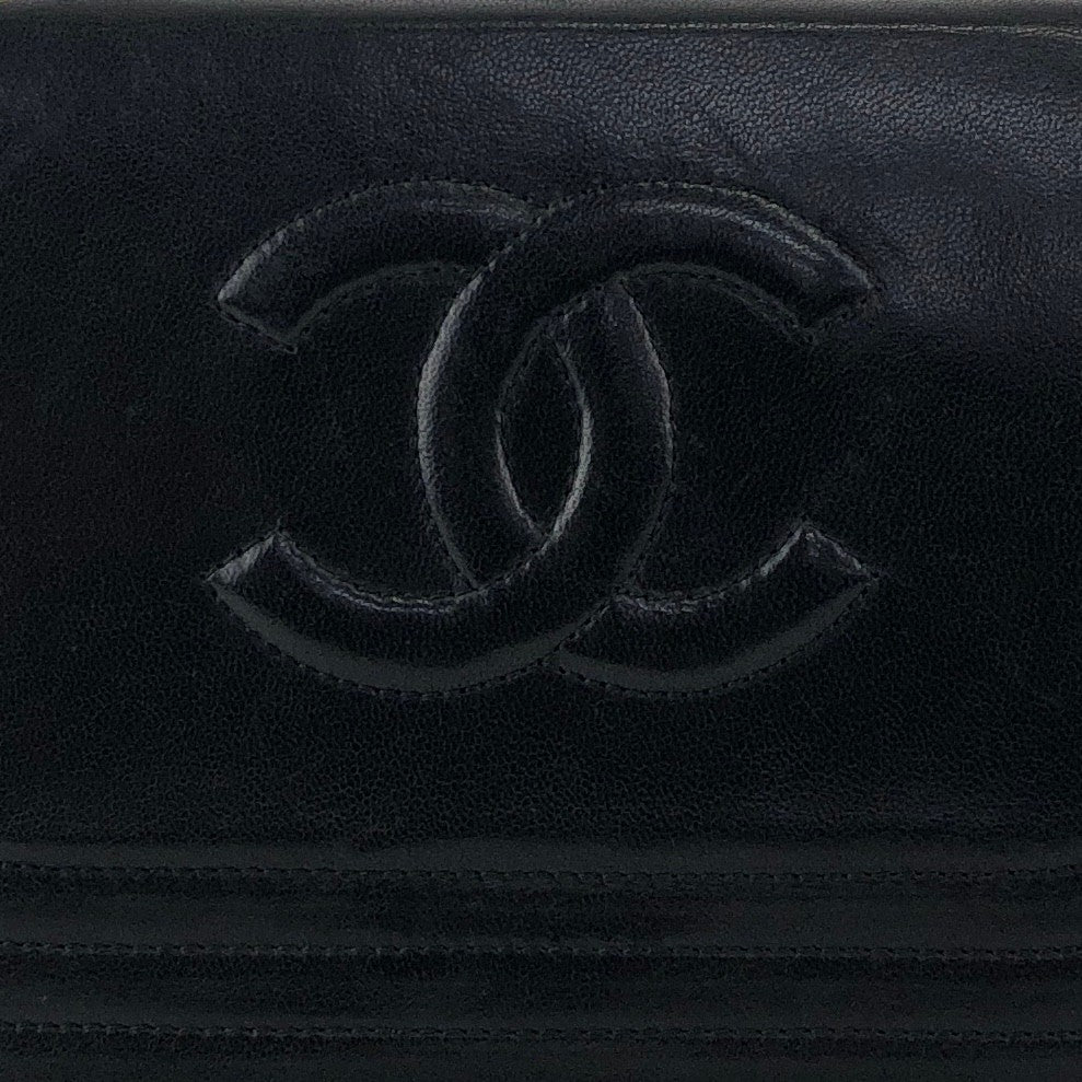 CHANEL Coco Mark Chain Shoulder bag Black Vintage jtk3dw