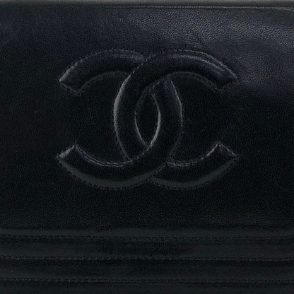 CHANEL Coco Mark Chain Shoulder bag Black Vintage jtk3dw