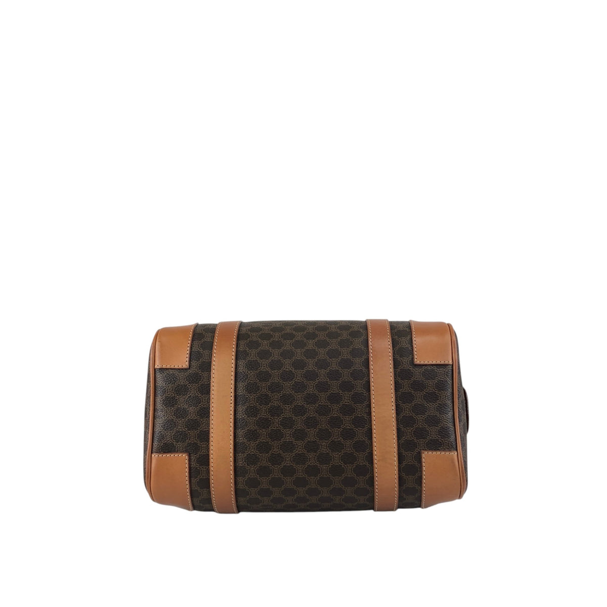 CELINE Macadam Small Boston bag Handbag Brown Vintage 7k24si