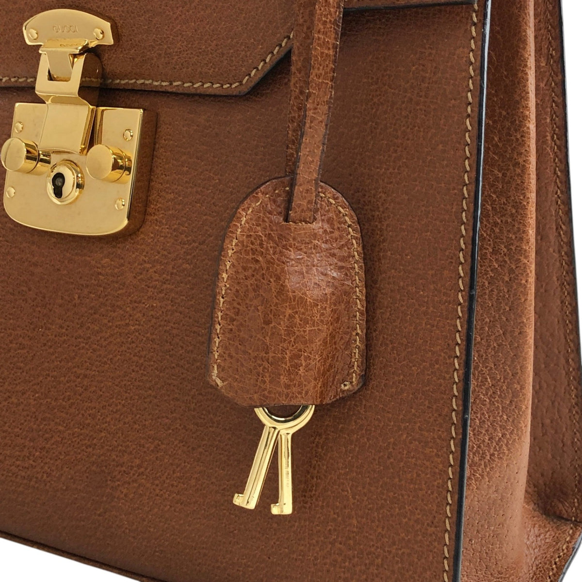 GUCCI Two-way Handbag Shoulder bag Brown Vintage 8xrv5h