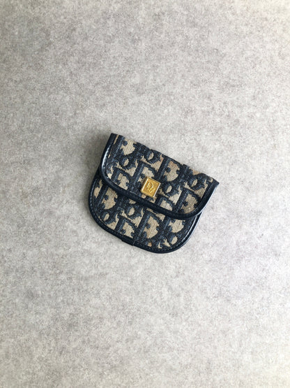 Christian Dior Trotter Logo Coin Purse Navy Vintage rmmrud