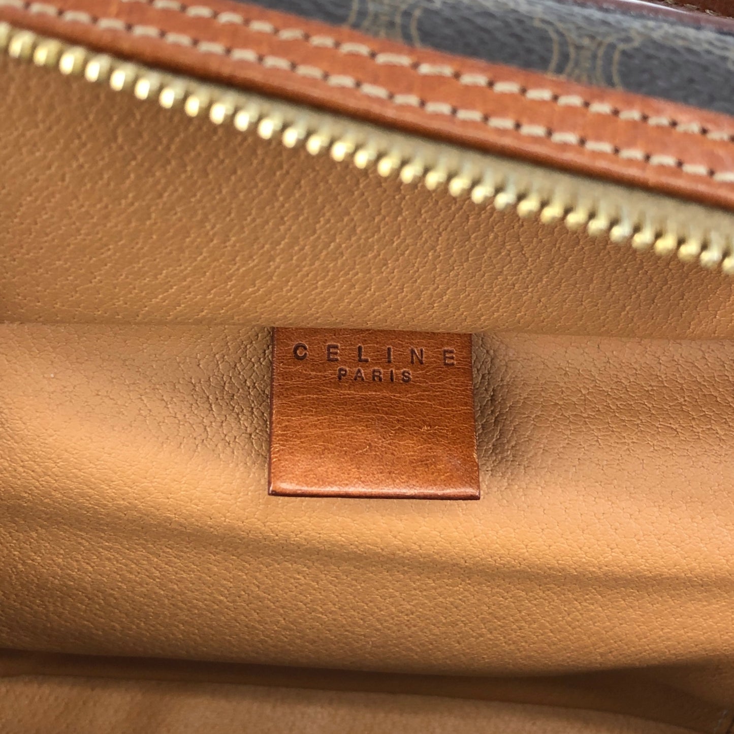 CELINE Macadam Blason Two-way Shoulder bag Vanity bag Brown Vintage hts83y