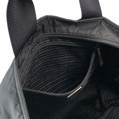 PRADA Tessuto Triangle Logo Two-way Handbag Shoulder bag Black Vintage 4s54ei