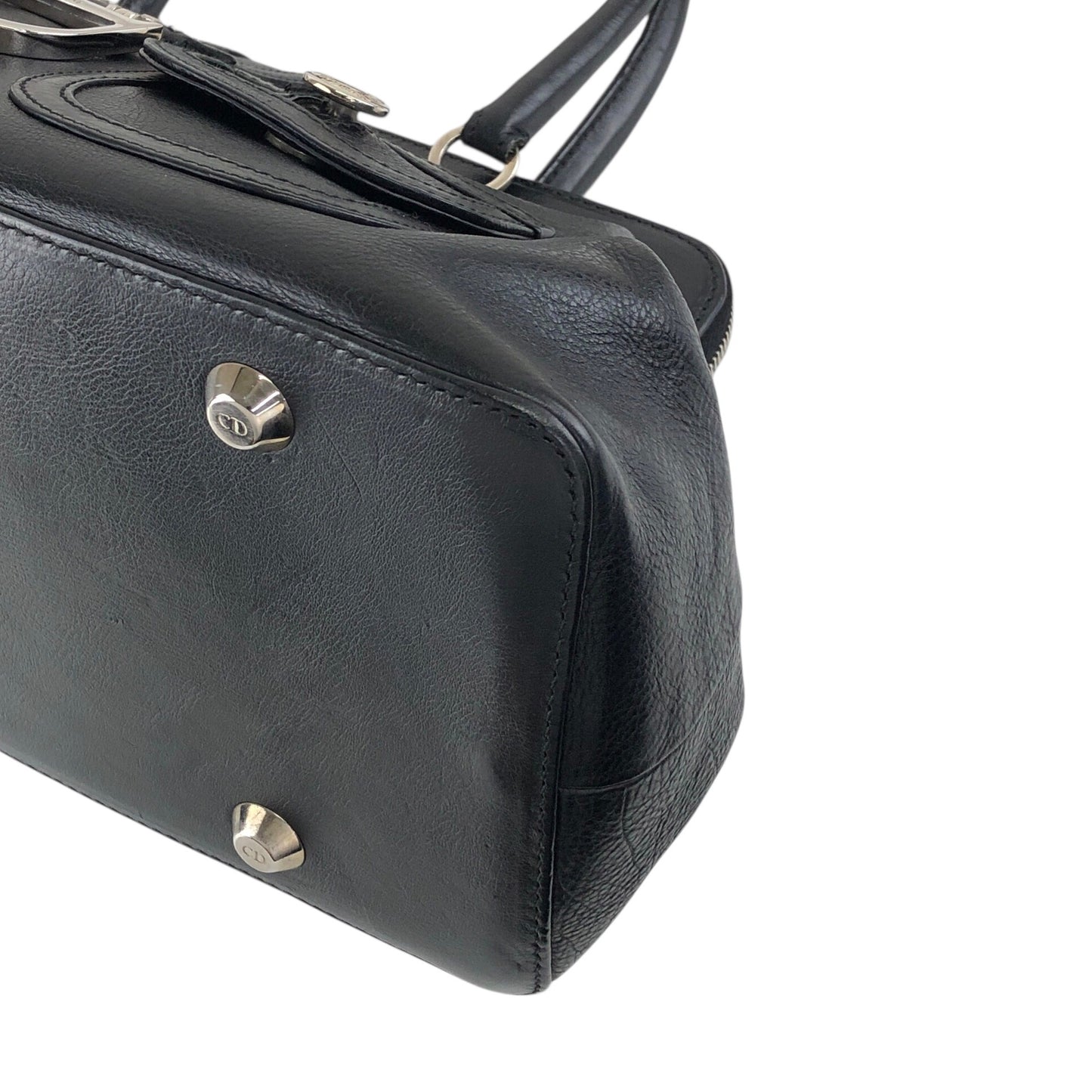 Christian Dior Logo Handbag Black Vintage ntaxds