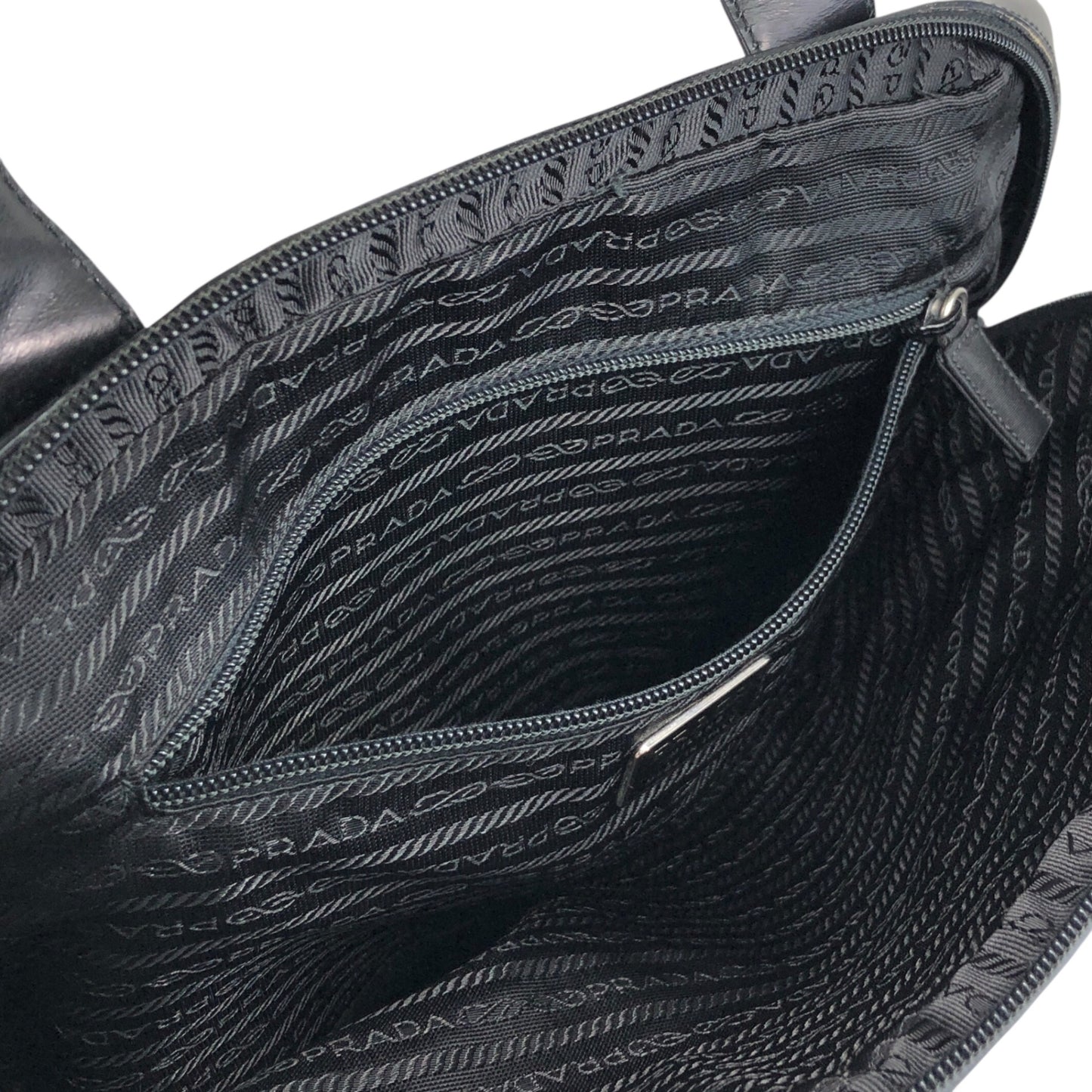 PRADA Triangle Logo Padlock Totebag Black Vintage 5g8nni