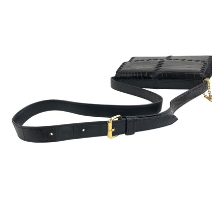 Yves Saint Laurent YSL Logo Charm Shoulder bag Black Vintage p7s3ib