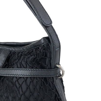 PRADA Tessuto Triangle Logo Shoulder bag Black Vintage 7hmnip