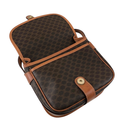 CELINE Macadam Front Buckle Shoulder bag Brown Vintage 5zhw5w