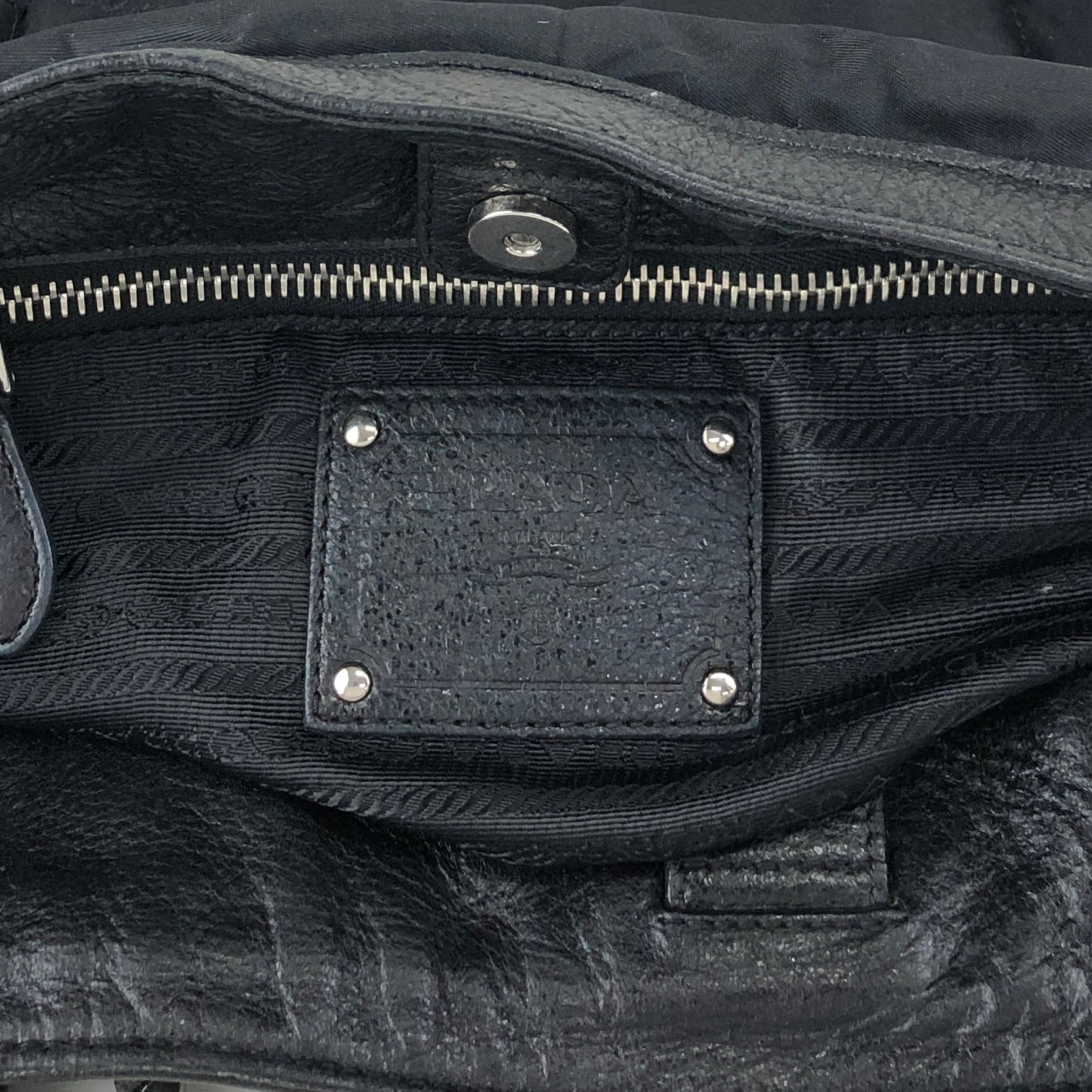 PRADA Logo Shoulder bag Totebag Black Vintage td4ahh