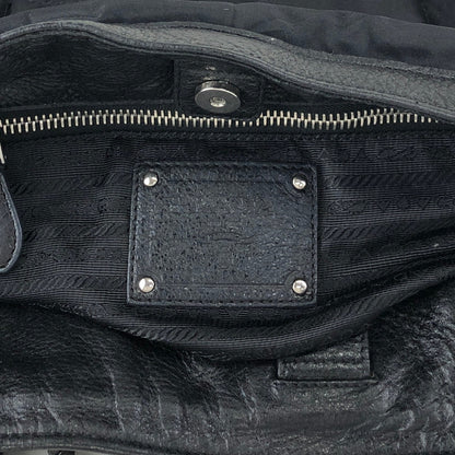 PRADA Logo Shoulder bag Totebag Black Vintage td4ahh
