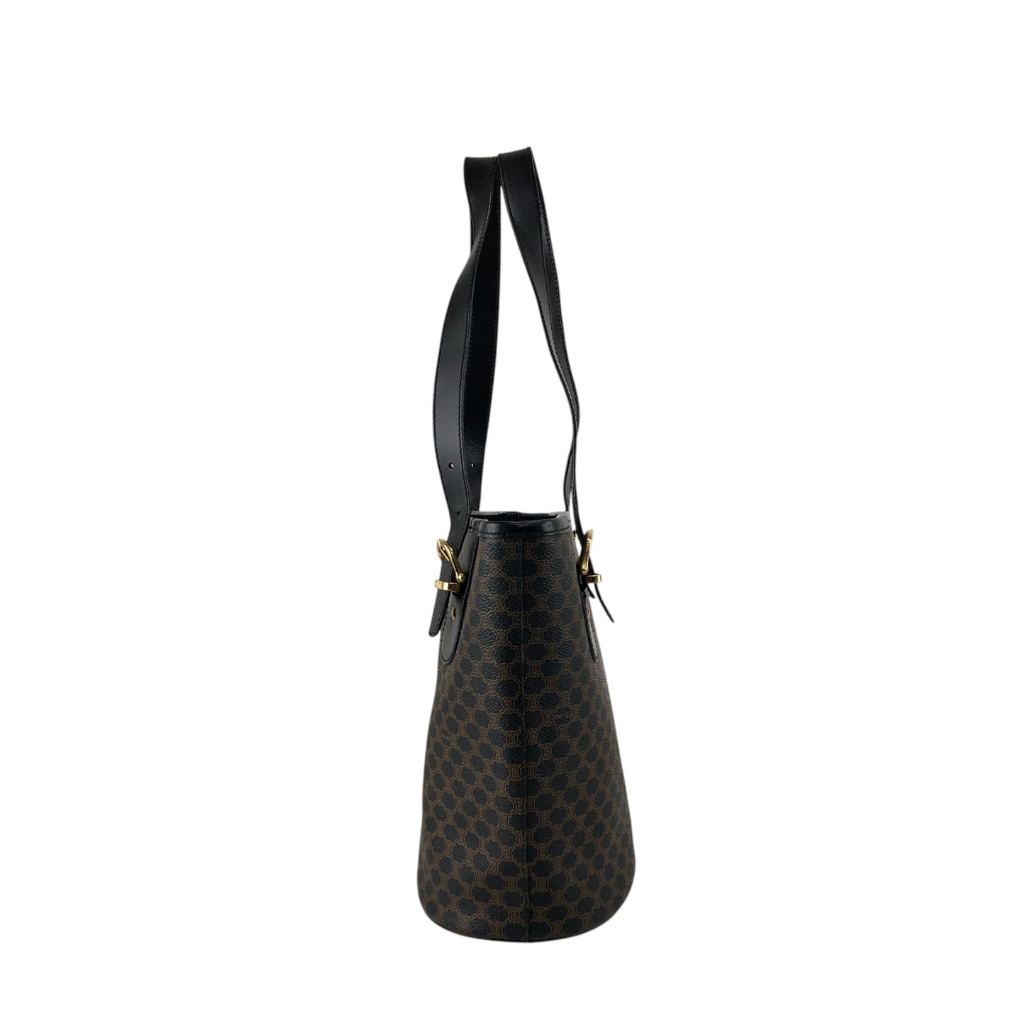 CELINE Macadam Blason Handbag Totebag Black Vintage 7r6v3e