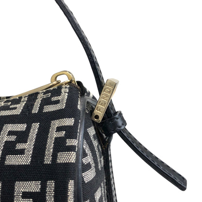 FENDI Zucchino Handbag Pouch Black Vintage zrasnu