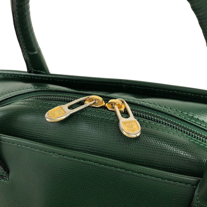 CELINE Circle Logo Two-way Handbag Shoulder bag Green Vintage 25jwbg