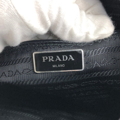 PRADA Tessuto Triangle Logo Shoulder bag Black Vintage t2gb5a