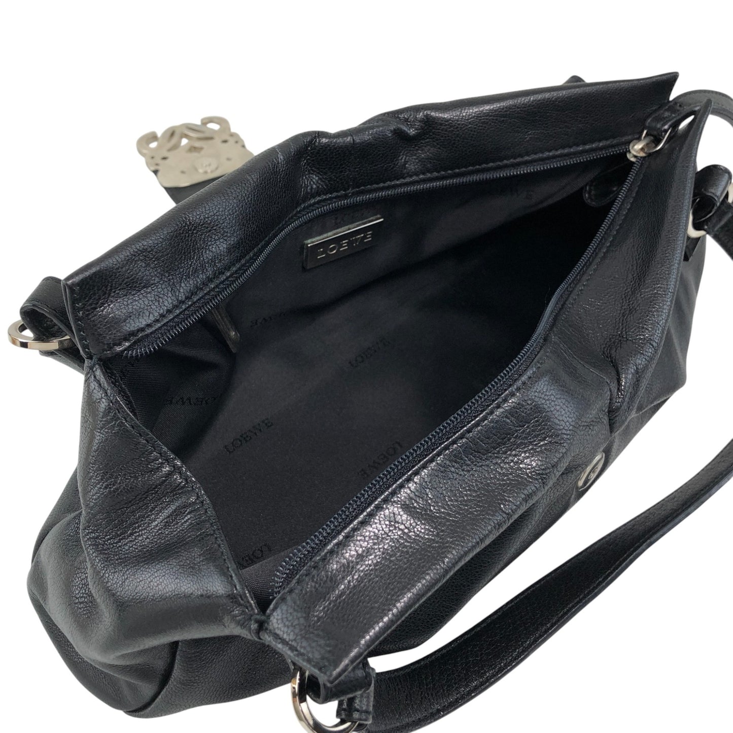 LOEWE Anagram Handbag Black Vintage sf28ij