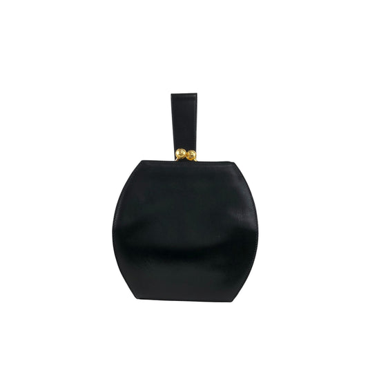 CELINE Metal Clasp Handbag Black Vintage sip54y