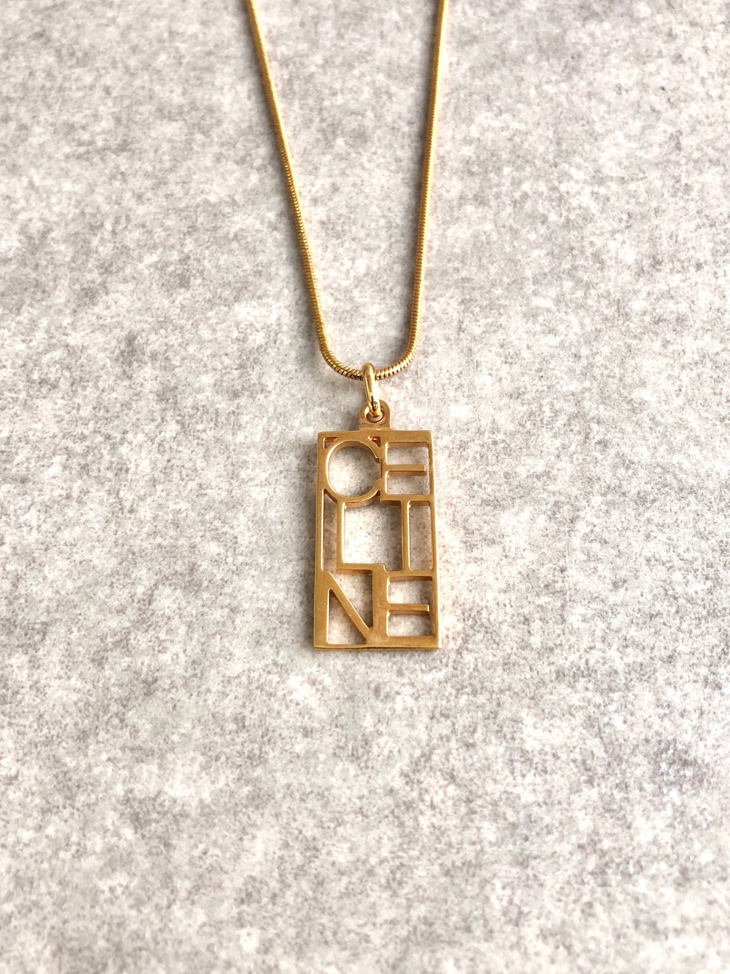 CELINE 標誌圖案項鍊金色復古 ajp8cr