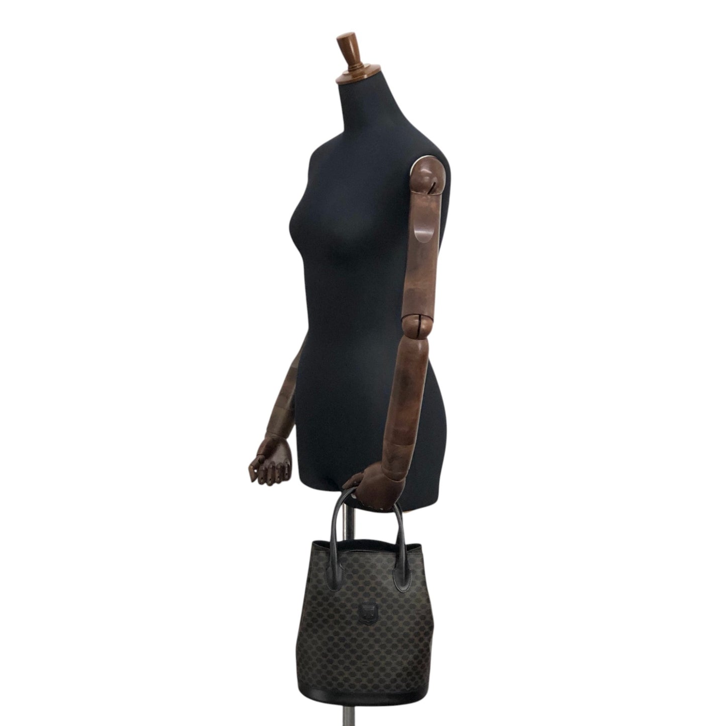 CELINE Macadam Blason Handbag Totebag Black Vintage ypkjyr