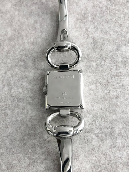 GUCCI Logo Watch Silver 120 Vintage j3uxrw