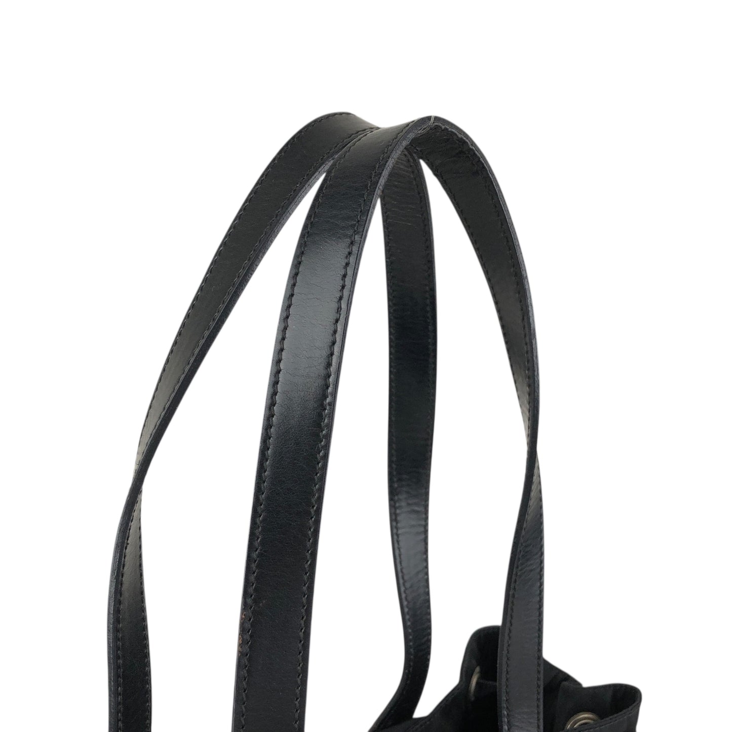 PRADA Triangle Logo Front Buckle  Totebag Black Vintage 7sstfx