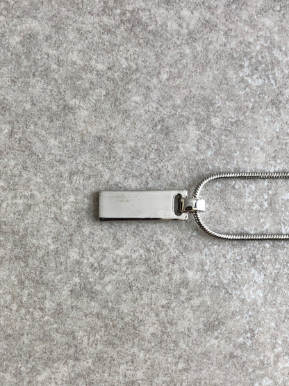 Christian Dior Logo Motif Necklace Silver Vintage a8e74p