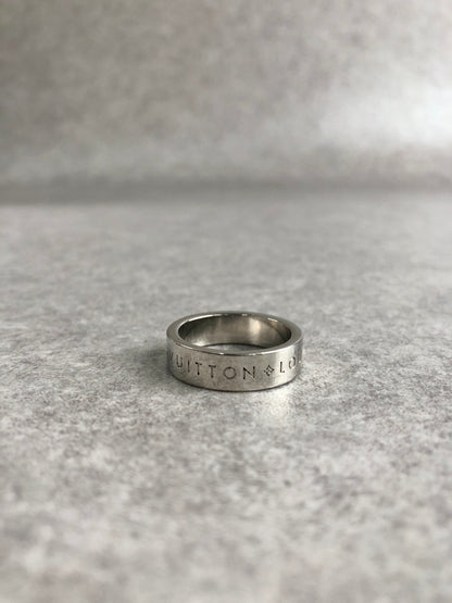 LOUIS VUITTON Logo Ring Silver M1507MM Vintage x5bt8n