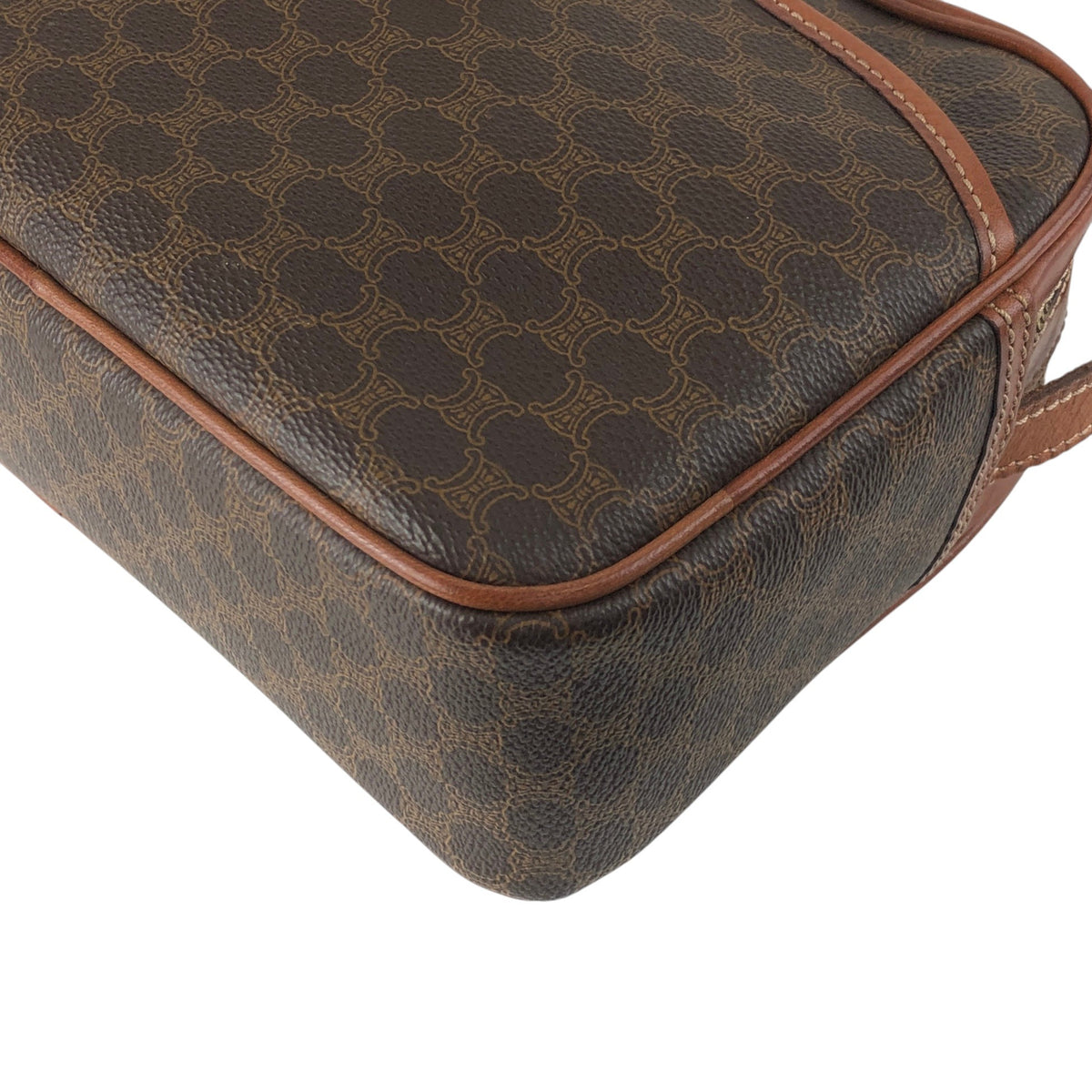 CELINE Macadam Blason Shoulder bag Brown Vintage 26ppnb