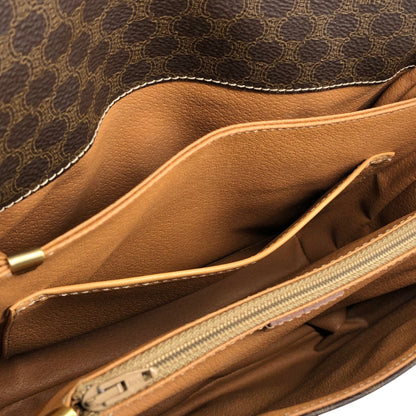 CELINE Macadam Blason Front Buckle Shoulder bag Brown Vintage zfp76j