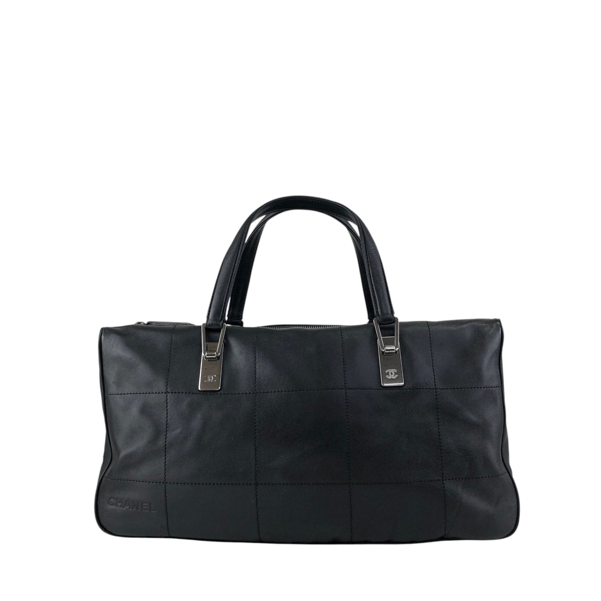 CHANEL Chocolate Bar Handbag Boston bag Black Vintage 6gabx8