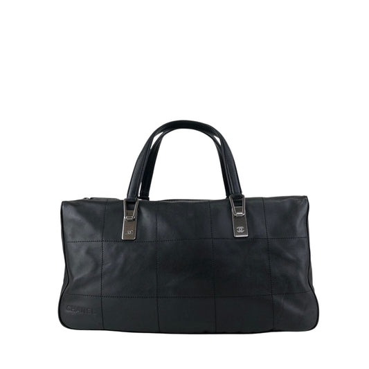 CHANEL Chocolate Bar Handbag Boston bag Black Vintage 6gabx8