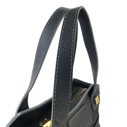 LOEWE Anagram 全圖案織物皮革手提包托特包黑色復古 f4cjh3 