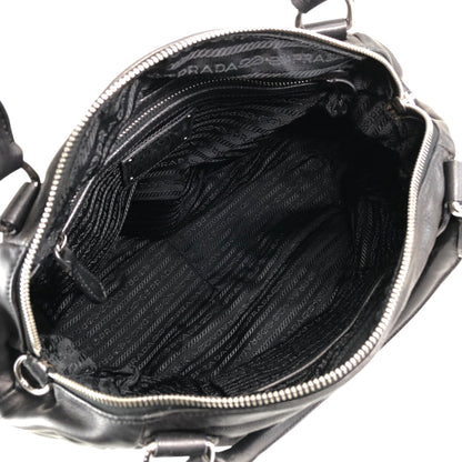 PRADA Logo Two-way Handbag Shoulder bag Black Vintage 28pkhx