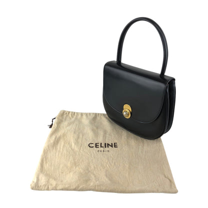 CELINE Starball Top Handle Handbag Black Vintage idde2j
