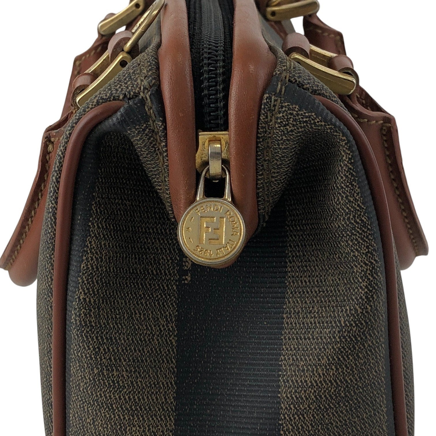 FENDI Pecan Two-way Small Boston bag Shoulder bag Brown Vintage
