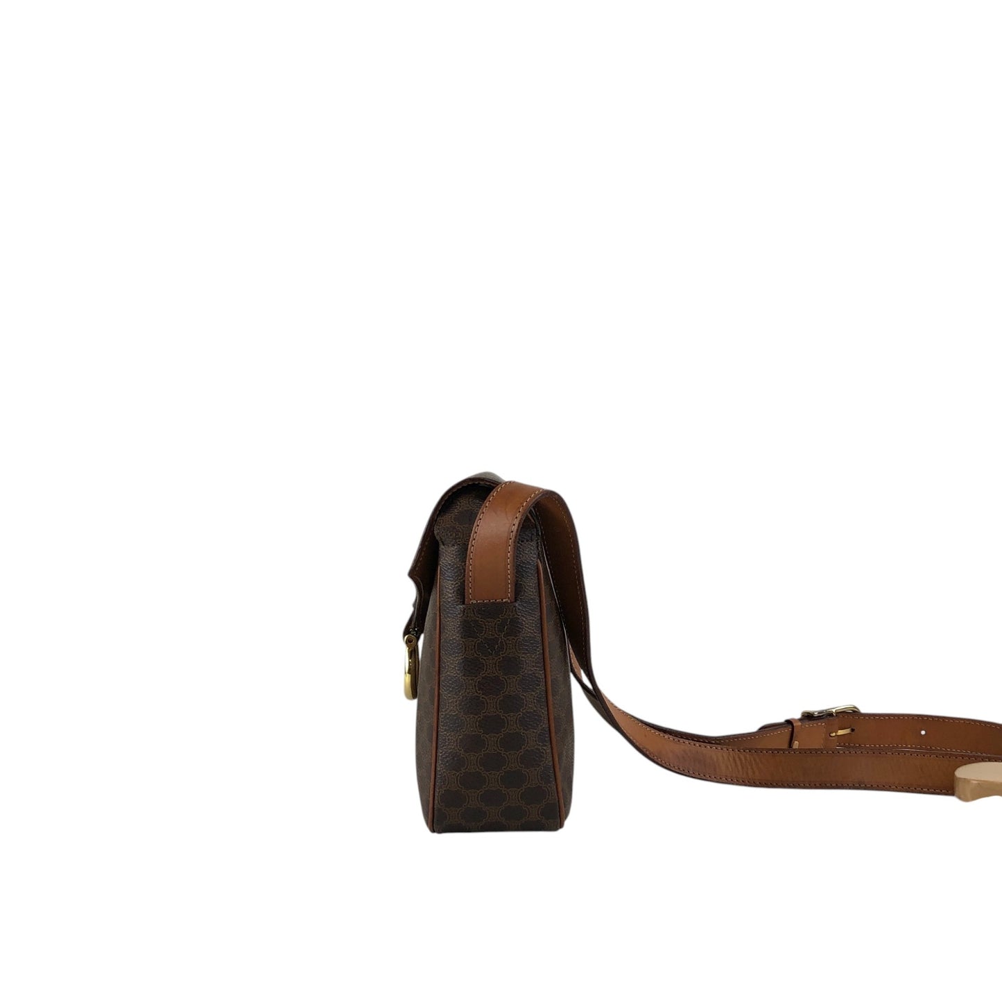 CELINE Macadam Horse Bit Shoulder bag Brown Vintage yw7ax4