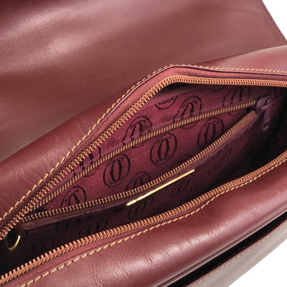 Cartier Logo Embossed Shoulder bag Bordeaux Vintage dwdxvx