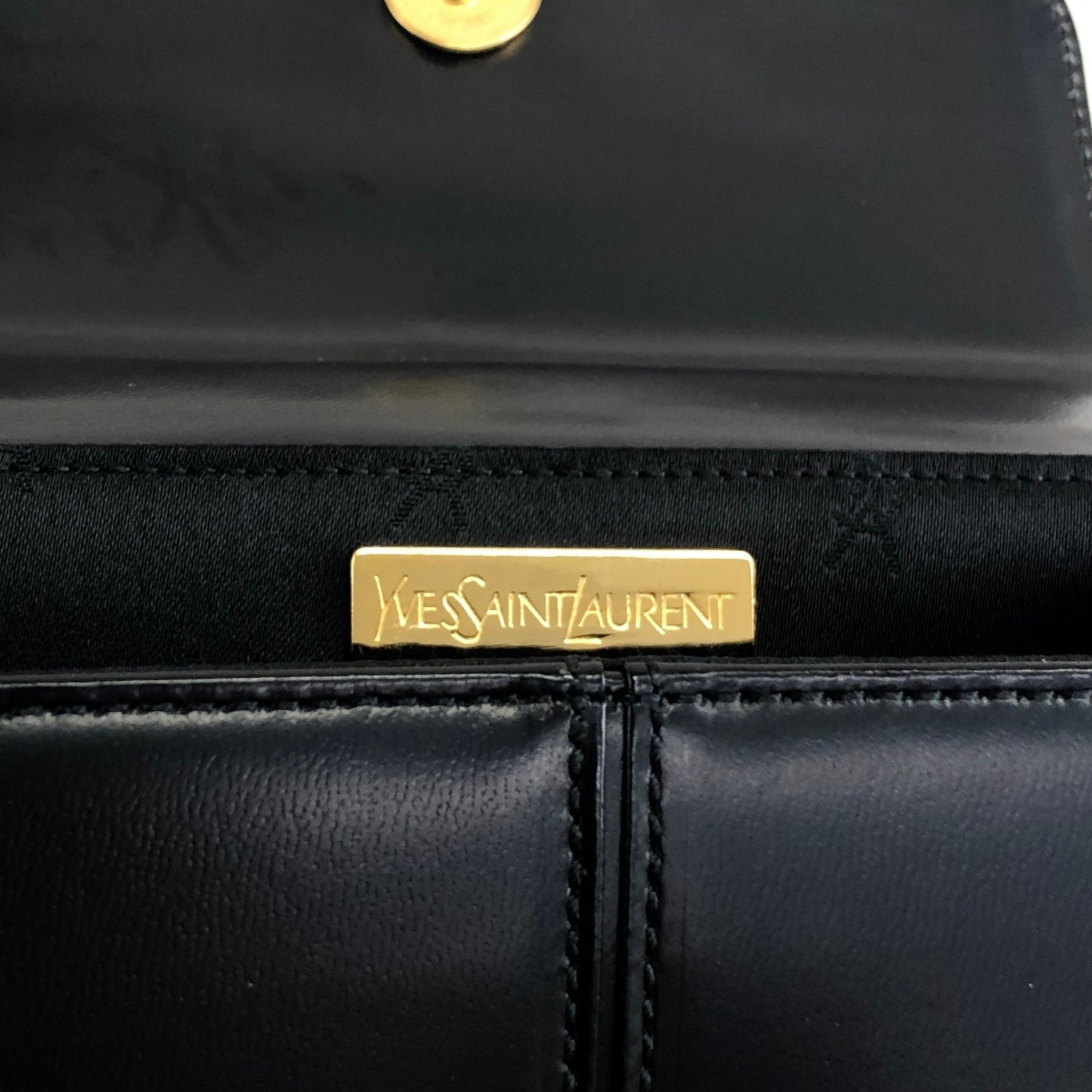 Yves Saint Laurent Logo Two-way Handbag Shoulder bag Black Vintage ktpth7