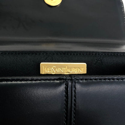 Yves Saint Laurent Logo Two-way Handbag Shoulder bag Black Vintage ktpth7
