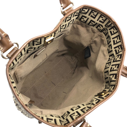 FENDI Zucchino Charm Handbag Brown Vintage 5ackrv
