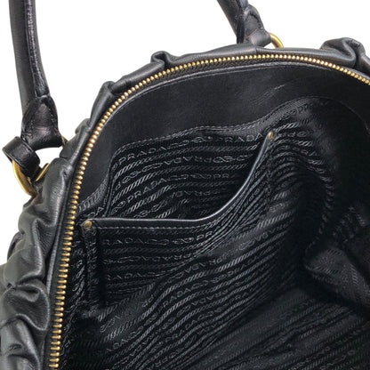 PRADA Logo Two-way Handbag Shoulder bag Black Vintage u8sukf