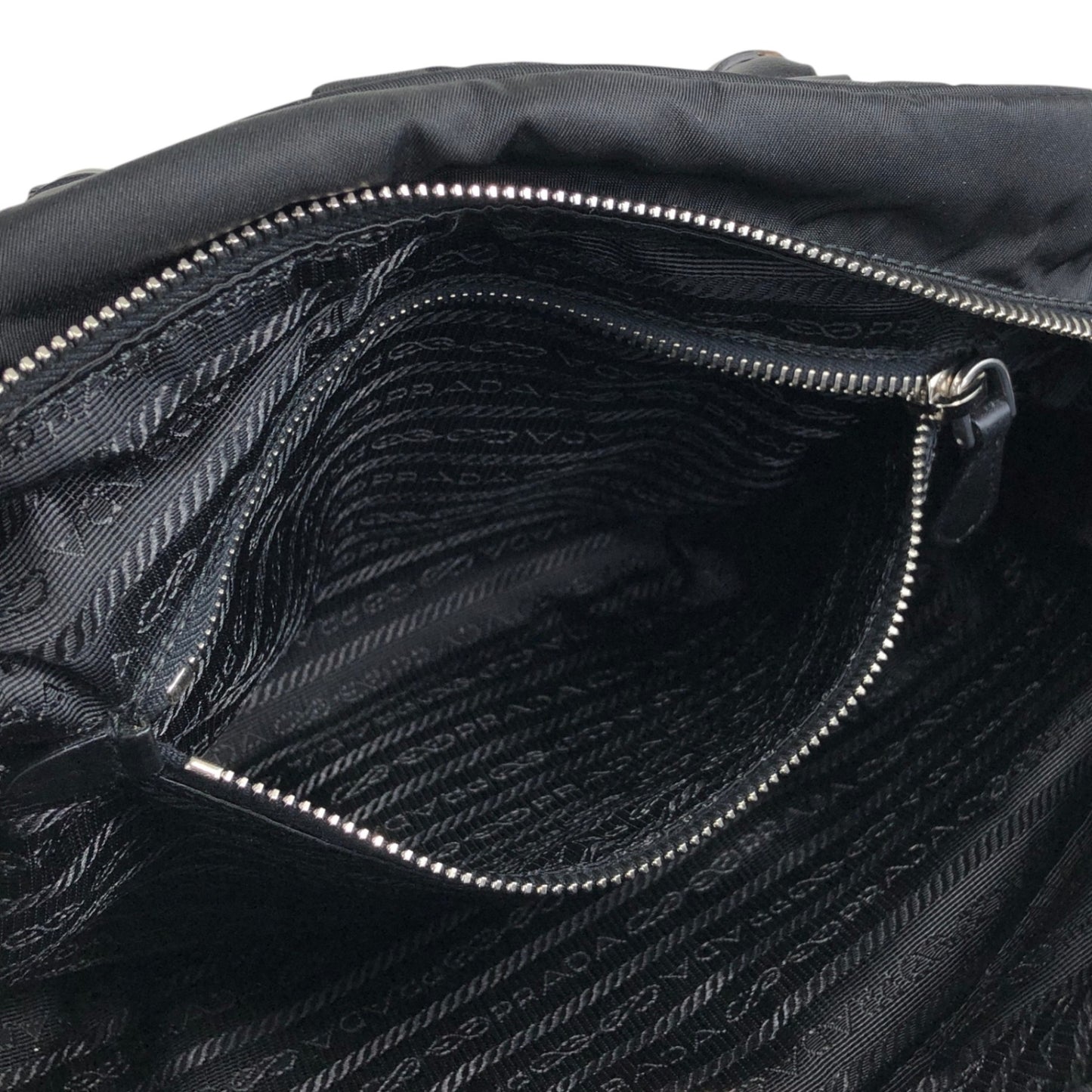 PRADA Logo Boston bag Handbag Black Vintage jipcs2