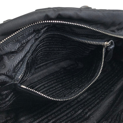 PRADA Logo Boston bag Handbag Black Vintage jipcs2