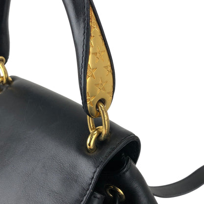 CELINE Starball Logo Embossed Backpack Black Vintage 66agh7
