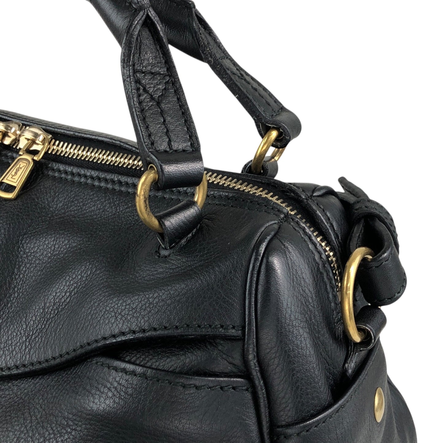 Yves Saint Laurent Two-way Handbag Shoulder bag Black Vintage wu64ez