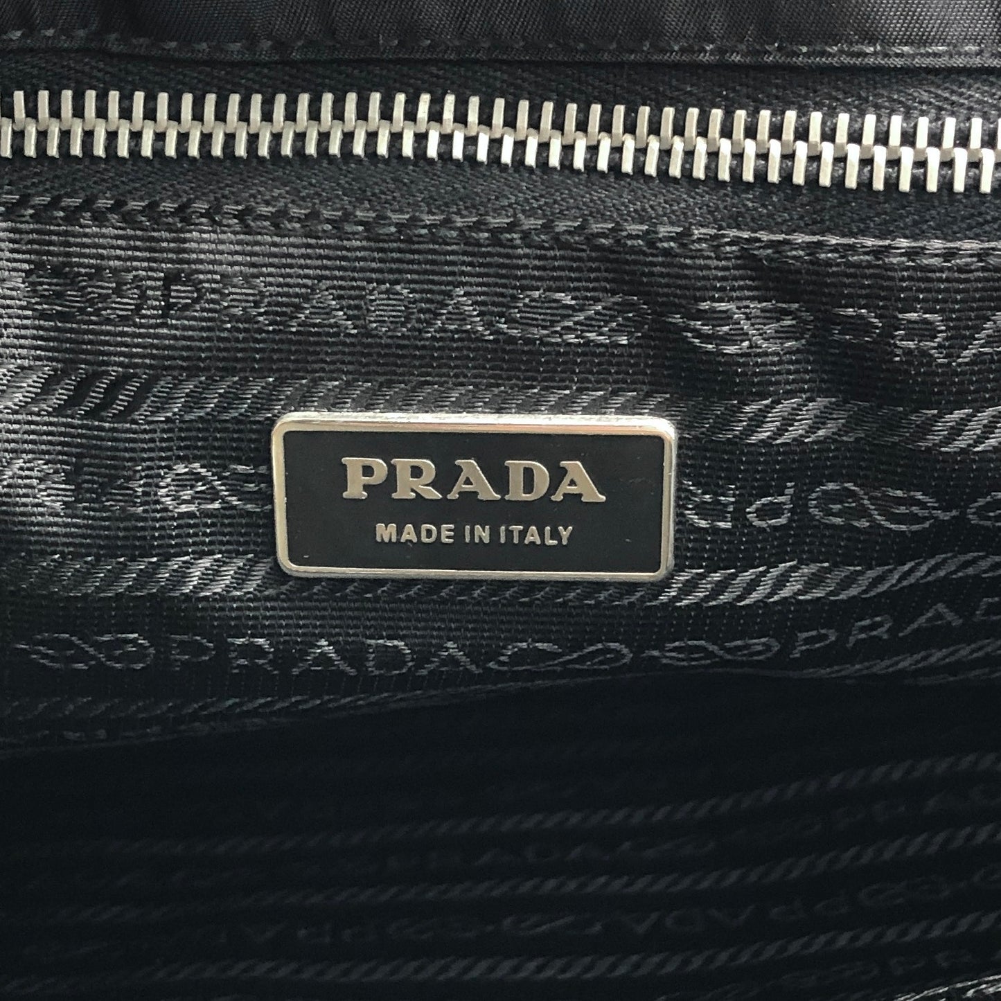 PRADA Tessuto Triangle Logo Totebag Handbag Black Vintage ifsugc