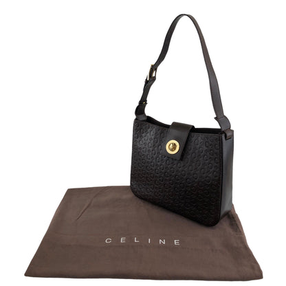 CELINE Blason Turn Lock Shoulder bag Brown Vintage txixub