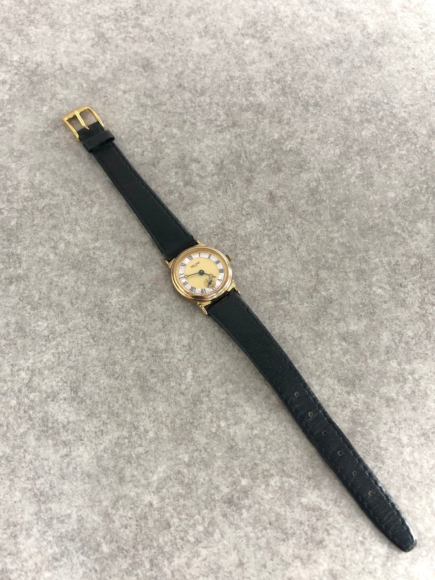 CELINE Quartz Watch Black Vintage 2vpwku
