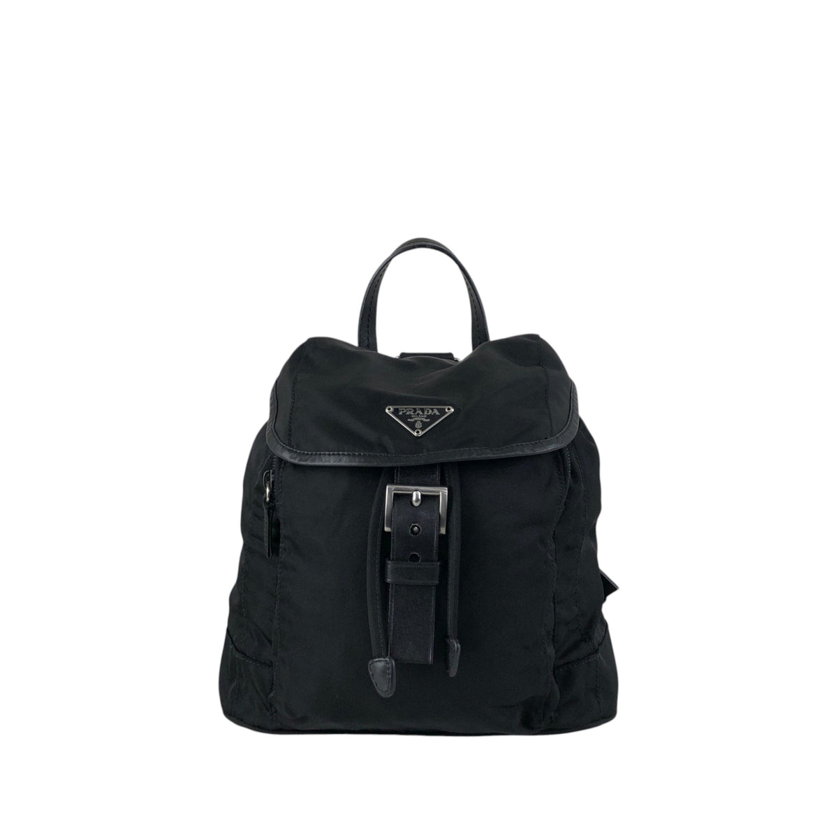 PRADA Tessuto Triangle Logo Backpack Black Vintage 2jwvfk