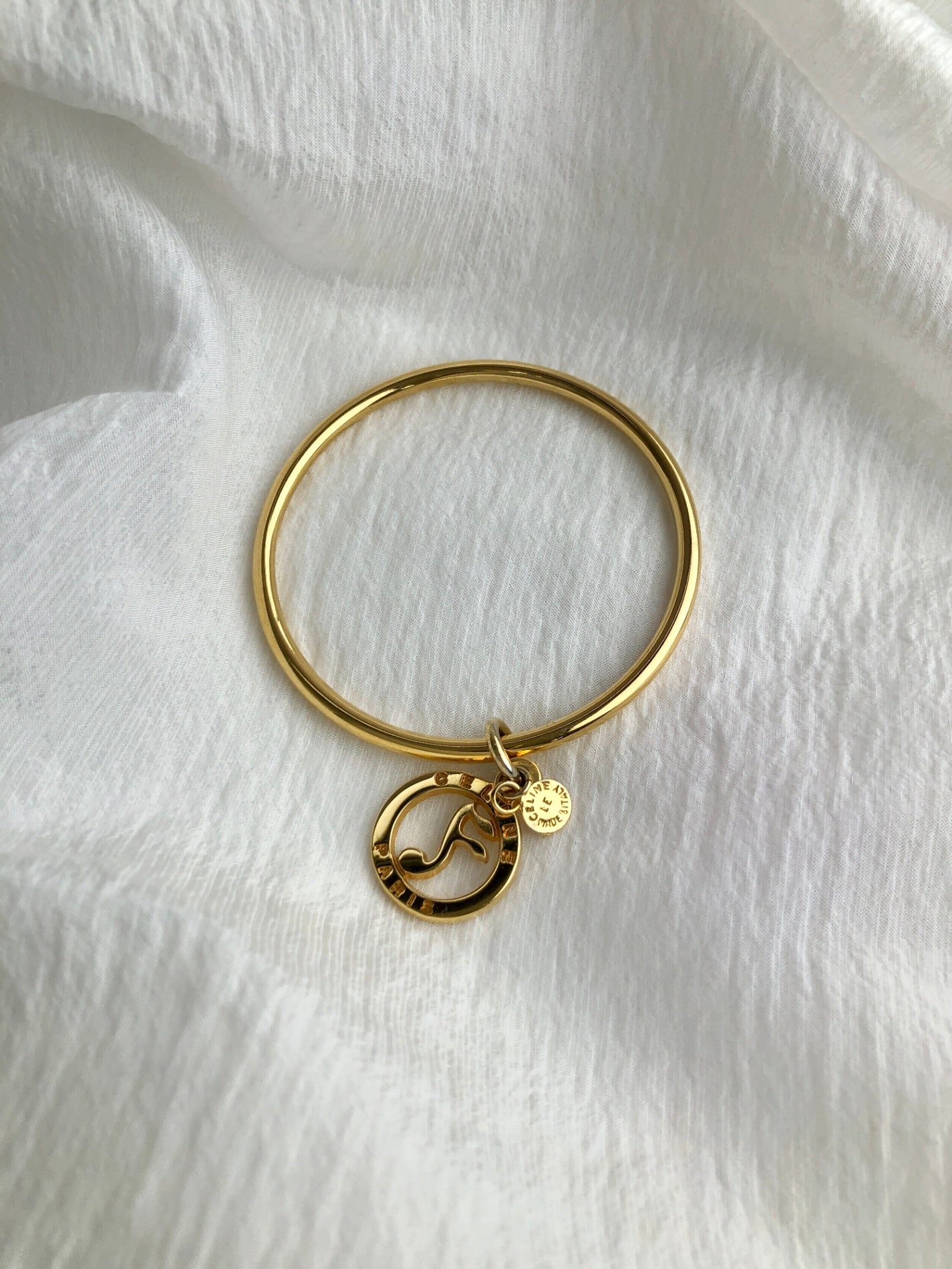 CELINE Bangle Gold Vintage jrafss